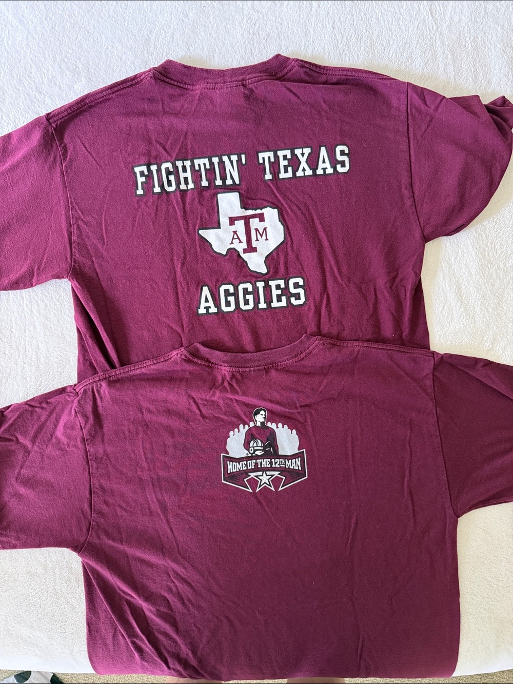 2 Gildan adult medium Maroon out Texas A&M 't- shirts Fightin' Texas Aggies'